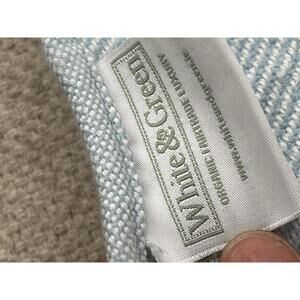 Organic White & Green striped Throw | LK Everyday